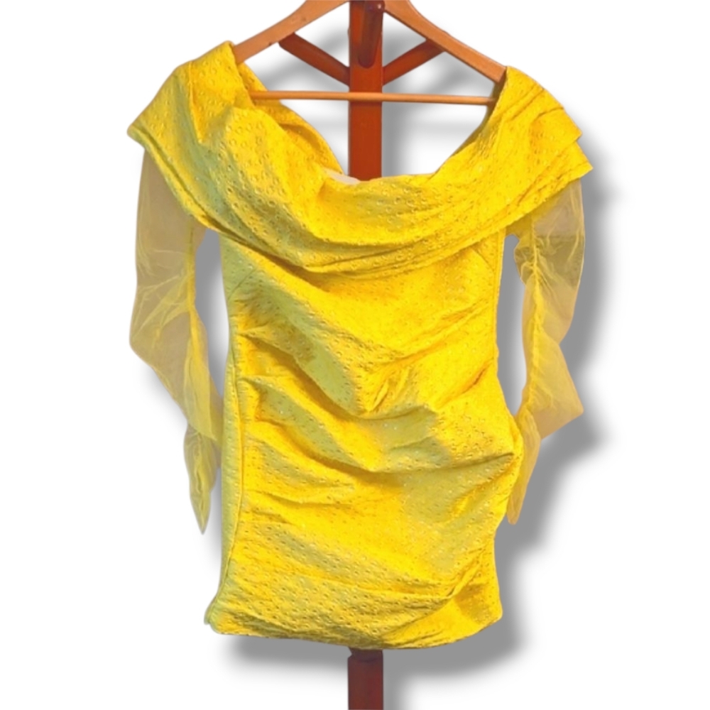 Bella Barnett NWT Yellow Off Shoulder Mini  Dress